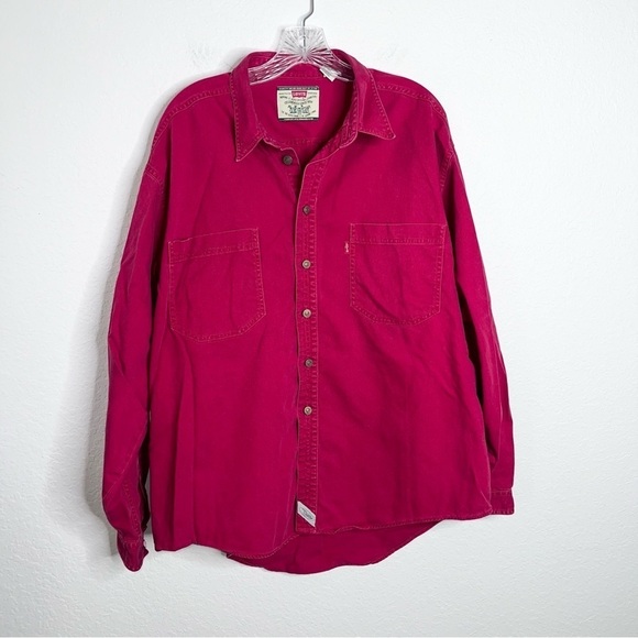 Levi’s Shirt Men XL Red Tab Button Down Western Cowboy 90s Classic Long Sleeve - Picture 1 of 9
